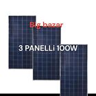 Kit 3 Pannelli Fotovoltaico 3 Kw Giornaliero Isola Solare Pannello 100 W 12v Mon