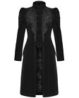 Punk Rave Womens Long Gothic Jacket Coat Black Velvet Lace Steampunk Victorian