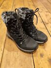 QVC Rieker Quilted Water Resistant Hiking Lace Up Boot Black Size 5 EU38 RRP £78