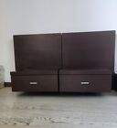 2 Comodini Design Moderno In Legno Wenge 79x70x44