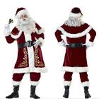 Costume da Babbo Natale per adulti vestito completo abito Santa Claus rosso oro