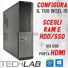 COMPUTER DELL 3010 INTEL I5 HDMI 8GB RAM SSD 512 PC FISSO DESKTOP RICONDIZIONATO