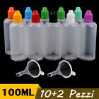 10X 100ML BOCCETTE CONTAGOCCE BOTTIGLIA LIQUIDO PLASTICA VUOTO BOTTIGLIE FLACONI