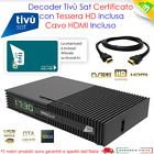 Decoder Ricevitore Satellitare Certificato Tivusat HD Con Scheda Tessera Tv Sat