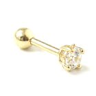 9ct Gold Helix Tragus Stud Solid Cubic Barbell Ear Cartilage Body Piercing