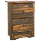 Comodino 2 Cassetti Stile Rustico 40x30x56 cm Marrone