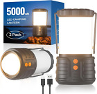 Popoiron Lanterna Da Campeggio a LED Set Da 2 Con Batteria Ricaricabile Da 5000