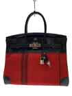 Hermes   Birkin 35   Potamos    K Engraved   2007   Handbag   Canvas   Red