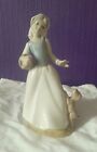 Tengra by Lladro Girl With Flower Basket & Puppy Dog Porcelain Figurine