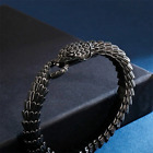 Men s Stainless Steel Snake Bracelet Heavy Viking Norse Matte Serpent Bracelet