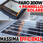 ☀FARO LED 200 w⭐+ PANNELLO SOLARE FOTOVOLTAICO + TELECOMANDO per CASA E GIARDINO