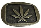 Brass Belt Buckle Cannabis Marijuana Pot Leaf, Rare Vintage, Hidden Compartment