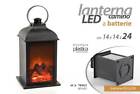 LANTERNA CAMINO A LED STRUTTURA IN PLASTICA 14*14*24 CM A BATTERIA ACA-783623