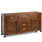 MOBILE BUFFET ETNICO COLONIALE LEGNO MASSELLO DI MOGANO cm 170x40H85 Credenze