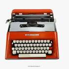 Olivetti Lettera 35 Orange & Silver Manual Vintage Typewriter, Refurbished