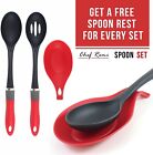 Chef Remi Latest 2PC Cooking Spoon Set with Bonus Silicone Spoon Rest