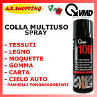 Colla Spray Multiuso per Cielo Auto-Tessuti-Gomma-Legno-Pannelli Fonoassorbenti