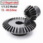 1/1.5/2 Modul Kegelrad 2:1 15-40 Zähne Bohrung 6-30mm Kegelräder 90° 45# Stahl