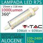 LAMPADINA SMD LED 360° R7S 10W LUCE CALDA- FREDDA V-TAC  PER FARI FARETTI 118MM