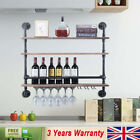 Wine Rack Retro Industrial Wall Mounted Wine Glass Hanging Holder Home Bar Shelf