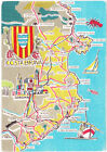 COSTA BRAVA - SPAGNA - SPAIN - ESPANA - CARTOLINA CARTINA GEOGRAFICA -86107-