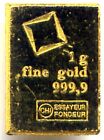 Lingotto d oro Gold Ingot bar : 1 gram of pure gold 999.9 24k - Valcambi Suisse