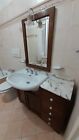 Mobile Bagno Classico In Legno Con Lavabo E Specchio