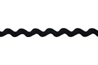 Black - Essential Trimmings Ric Rac Polyester Trim - 14mm - ET395BLK