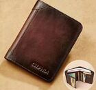 Brown leather rfid blocking quality bifold wallet