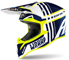 Casco cross Airoh Wraap Broken blu blue gloss