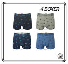 Stock 4 BOXER uomo pack mutande in cotone elasticizzato multicolori fantasia