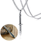 Supernatural Sword Dagger Knife Pendant Men Necklace Chain Stainless Steel Gift