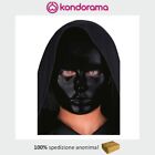 Maschera viso medio anonimo nero in plastica nera domino Carnevale Halloween