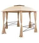 Gazebo Padiglione da Giardino con Tende Esagonale 360x265 cm