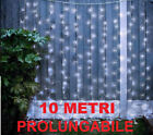 Pioggia LED 10x0,80 metri prolungabile. Luci Natale,cascata bianco bianca tenda