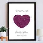 Romantic Heart Night Sky Gift - Personalised, Anniversary, Birthday, Valentine