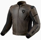 GIACCA MOTO REV IT REVIT PARALLAX PELLE LEATHER BROWN MARRONE VINTAGE TG 54