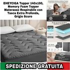 Topper Matrimoniale 140x190cm,Memory Foam Topper Materasso Respirabile Con Tasca