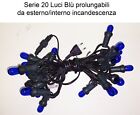 Luci di Natale  Serie 20 Luci Blu Incandescenza Prolungabili Esterno Interno