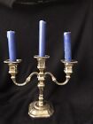 Vintage CANDELABRO a 3 FIAMME! Metallo Argentato. H. 17 cm ca! BMF Germany 1960!