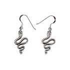 Cobra Snake Drop Dangle  Earrings 925 Sterling Silver