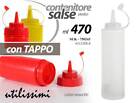 Dispenser dosatore CON TAPPO SALSA MAIONESE KETCHUP BOTTIGLIA CONTENITORE 470 ML