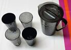 SET CARAFFA  2 L + 4 BICCHIERI LINEA PRISMA COLORE NERO  TUPPERWARE