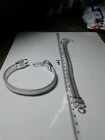 bracciale 20-22 cm largo 11mm piatto bagno argento indiano snake bracelet india