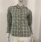 LACOSTE Camicia blu verde fantasia quadri quadretti Tg 36