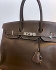 HERMÈS ETOUPE EPSOM LEATHER BIRKIN 35 WITH PALLADIUM HARDWARE