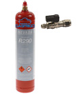 BOMBOLA GAS REFRIGERANTE R290 PROPANO 370 GR. CON RUBINETTO FRIGO FRIGORIFERO