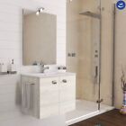 Mobile bagno sospeso + specchiera + lavabo Zaffiro 60cm rovere bianco SAVINI DUE