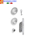 Kit Completo Maniglia Per Porta Scorrevole Porte Scrigno Serratura Tondo Chiave