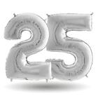 Pallone compleanno numero 25 anni Argento 101cm palloncini gonfiabile aria, ELIO